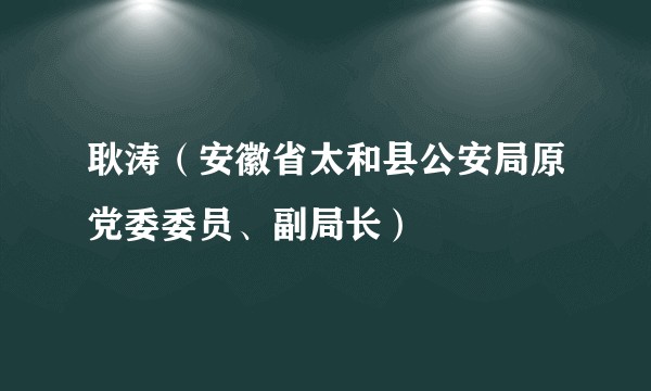 耿涛(安徽省太和县公安局原党委委员、副局长)