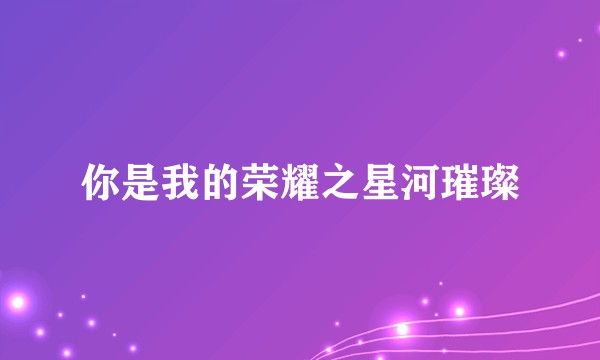 你是我的荣耀之星河璀璨