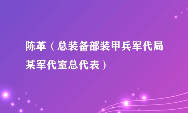 陈革（总装备部装甲兵军代局某军代室总代表）
