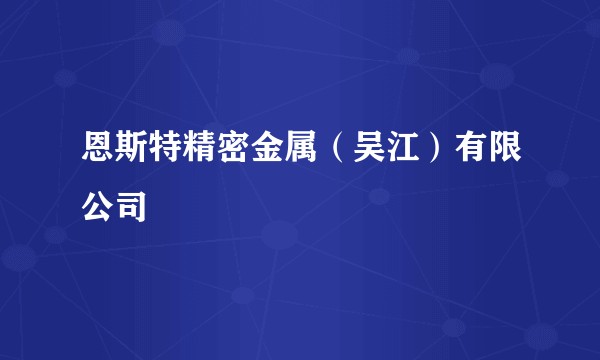 恩斯特精密金属（吴江）有限公司