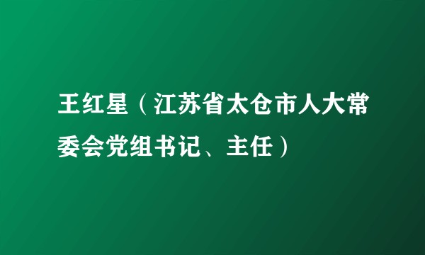 王红星（江苏省太仓市人大常委会党组书记、主任）