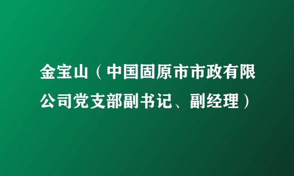 金宝山（中国固原市市政有限公司党支部副书记、副经理）