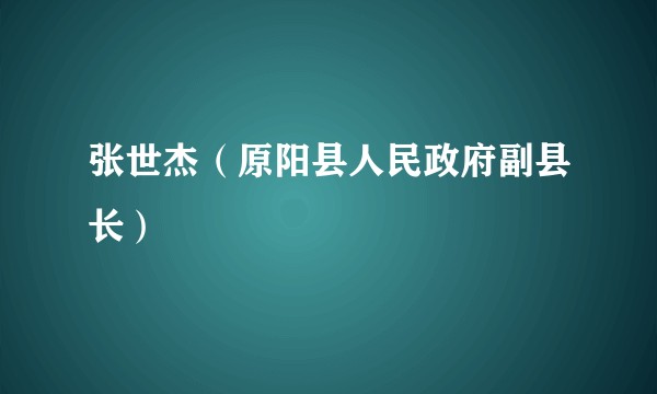 张世杰（原阳县人民政府副县长）