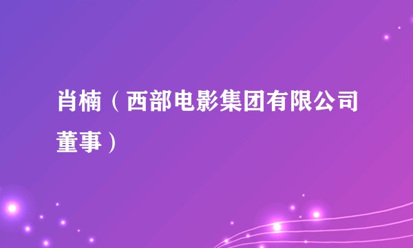 肖楠（西部电影集团有限公司董事）