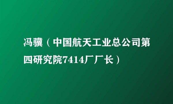 冯骥（中国航天工业总公司第四研究院7414厂厂长）