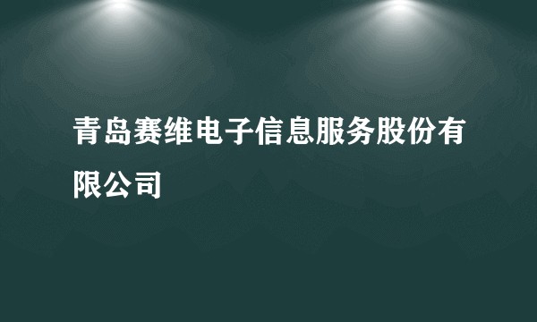 青岛赛维电子信息服务股份有限公司