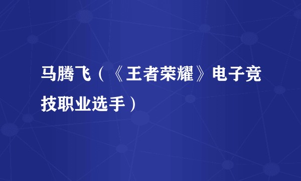 马腾飞（《王者荣耀》电子竞技职业选手）