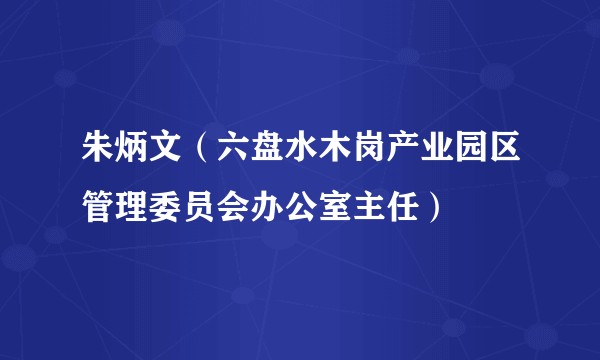 朱炳文（六盘水木岗产业园区管理委员会办公室主任）