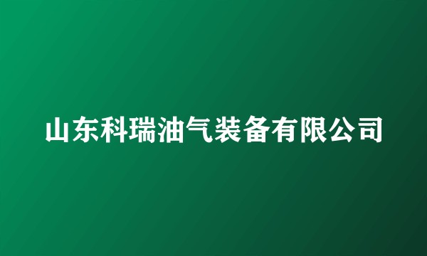 山东科瑞油气装备有限公司