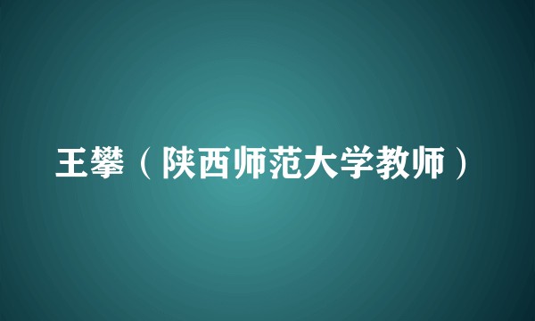 王攀（陕西师范大学教师）