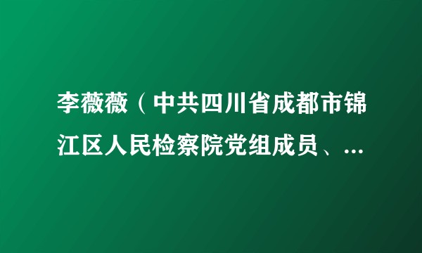 李薇薇（中共四川省成都市锦江区人民检察院党组成员、副检察长、检察委员会委员、四级高级检察官）