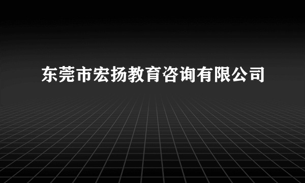 东莞市宏扬教育咨询有限公司
