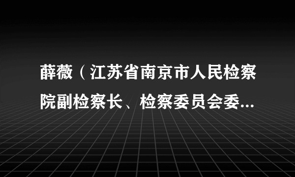 薛薇（江苏省南京市人民检察院副检察长、检察委员会委员、检察员）