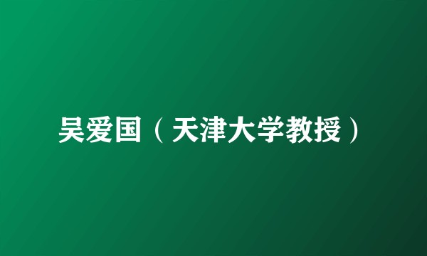 吴爱国（天津大学教授）