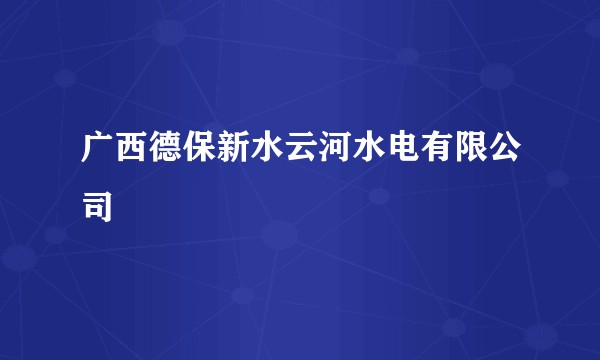 广西德保新水云河水电有限公司