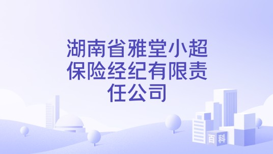湖南省雅堂小超保险经纪有限责任公司