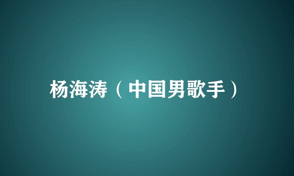 杨海涛（中国男歌手）