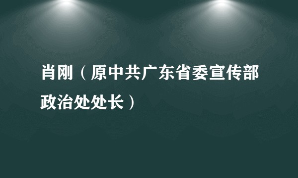 肖刚(原中共广东省委宣传部政治处处长)