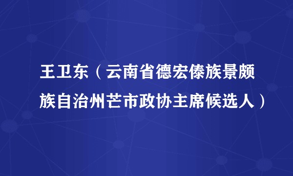 王卫东（云南省德宏傣族景颇族自治州芒市政协主席候选人）