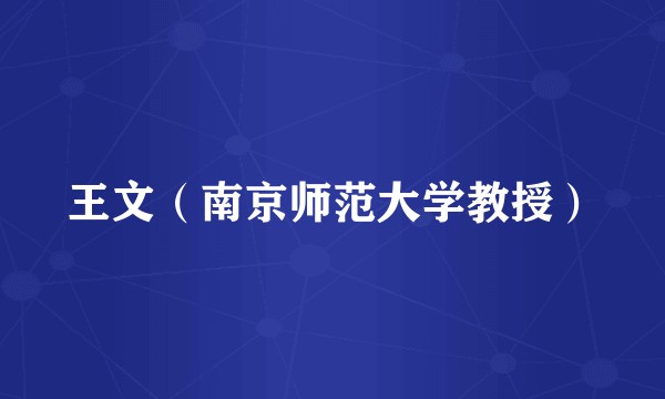 王文（南京师范大学教授）