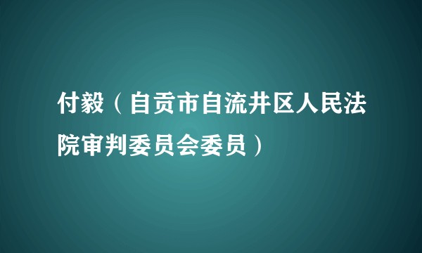 付毅(自贡市自流井区人民法院审判委员会委员)