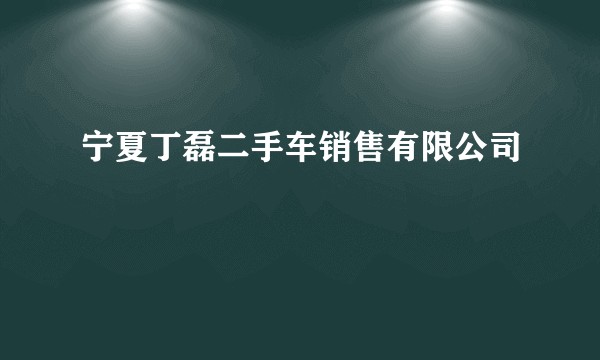宁夏丁磊二手车销售有限公司
