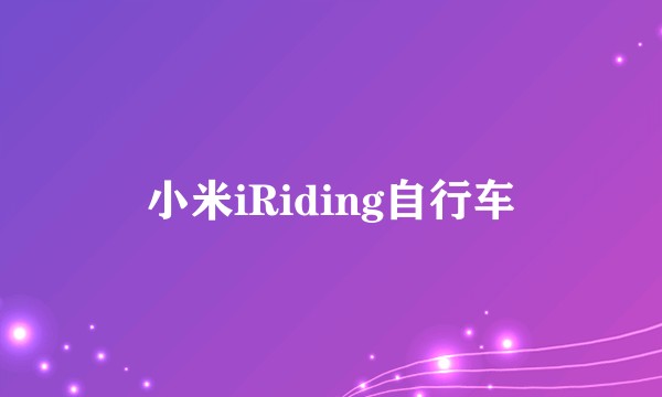 小米iRiding自行车
