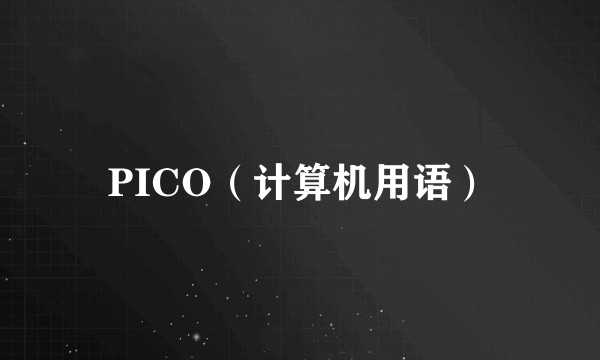 PICO（计算机用语）