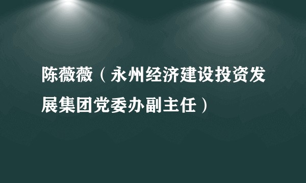 陈薇薇(永州经济建设投资发展集团党委办副主任)