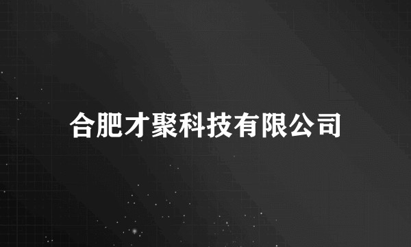 合肥才聚科技有限公司