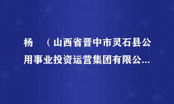 杨堃(山西省晋中市灵石县公用事业投资运营集团有限公司党委书记、董事长)