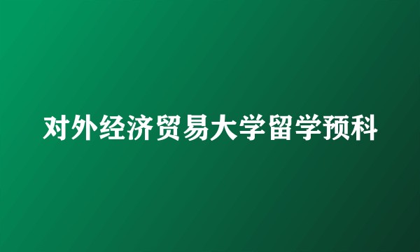 对外经济贸易大学留学预科