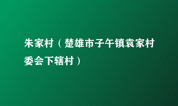 朱家村（楚雄市子午镇袁家村委会下辖村）