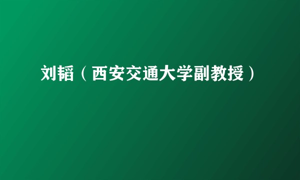 刘韬（西安交通大学副教授）