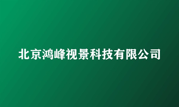 北京鸿峰视景科技有限公司