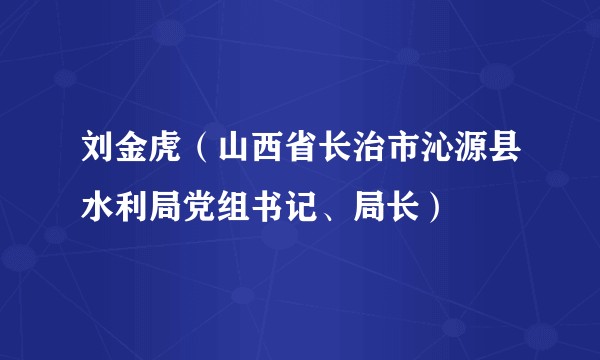 刘金虎（山西省长治市沁源县水利局党组书记、局长）