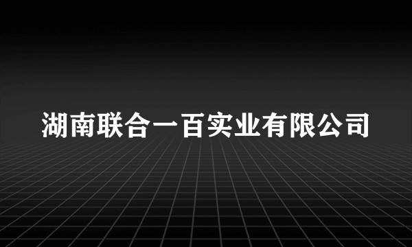 湖南联合一百实业有限公司