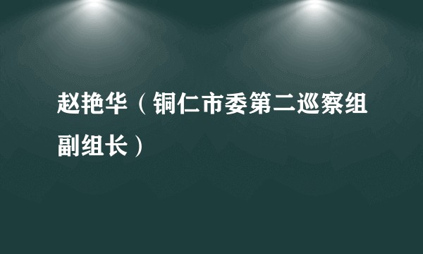 赵艳华（铜仁市委第二巡察组副组长）
