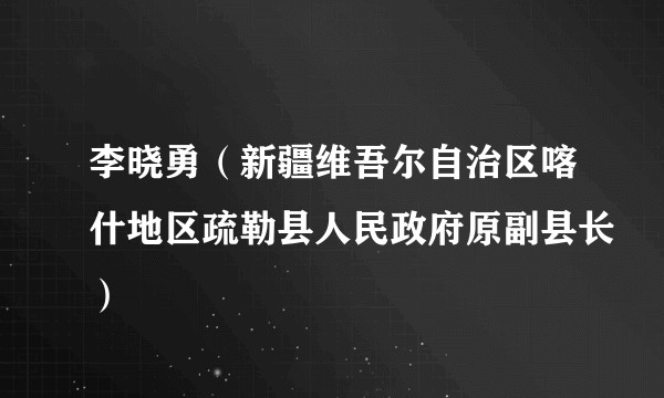 李晓勇(新疆维吾尔自治区喀什地区疏勒县人民政府原副县长)