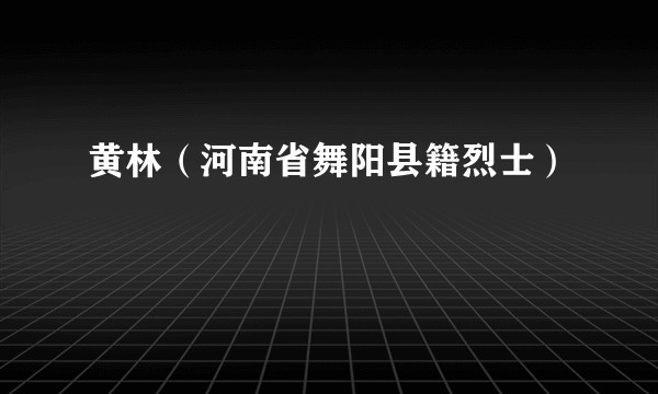 黄林（河南省舞阳县籍烈士）
