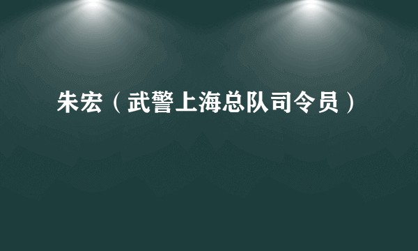 朱宏（武警上海总队司令员）