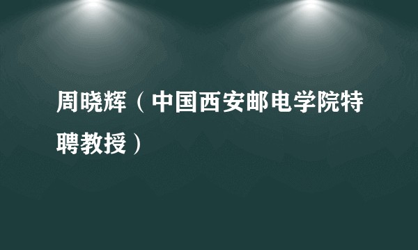 周晓辉（中国西安邮电学院特聘教授）