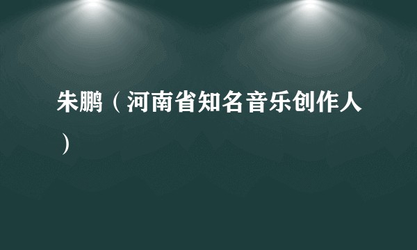 朱鹏（河南省知名音乐创作人）