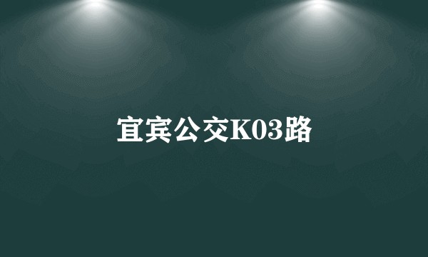 宜宾公交K03路