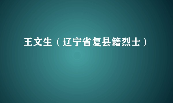 王文生（辽宁省复县籍烈士）