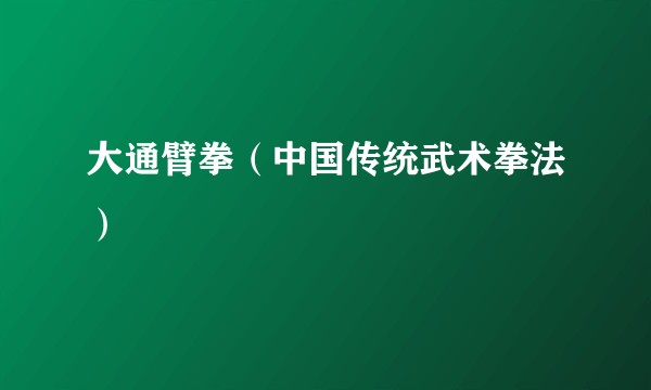 大通臂拳（中国传统武术拳法）