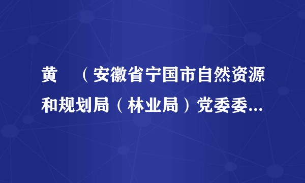黄珺（安徽省宁国市自然资源和规划局（林业局）党委委员、纪检书记）