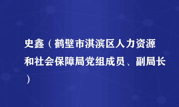 史鑫（鹤壁市淇滨区人力资源和社会保障局党组成员、副局长）