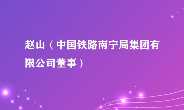 赵山（中国铁路南宁局集团有限公司董事）