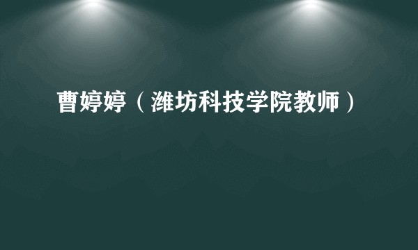 曹婷婷（潍坊科技学院教师）